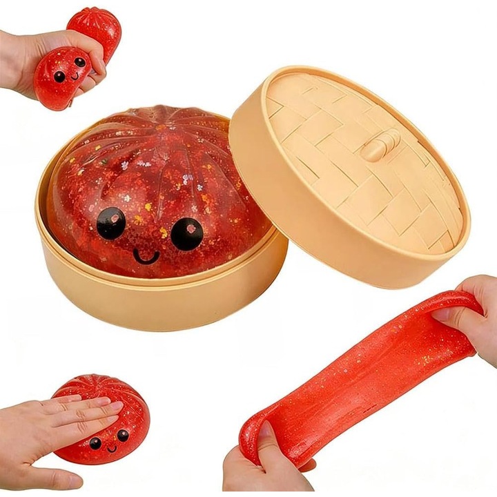 Slime cu gogosi pufoase si moi, 2026, rosie, jucarii interactive copii