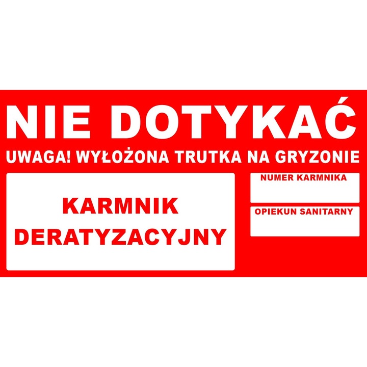 Autocolant avertizare, Linarem, Marcaj statie deratizare, Mesaj Nu Atingeti, Vizibilitate mare, Siguranta sporita, Rosu, 15x5cm