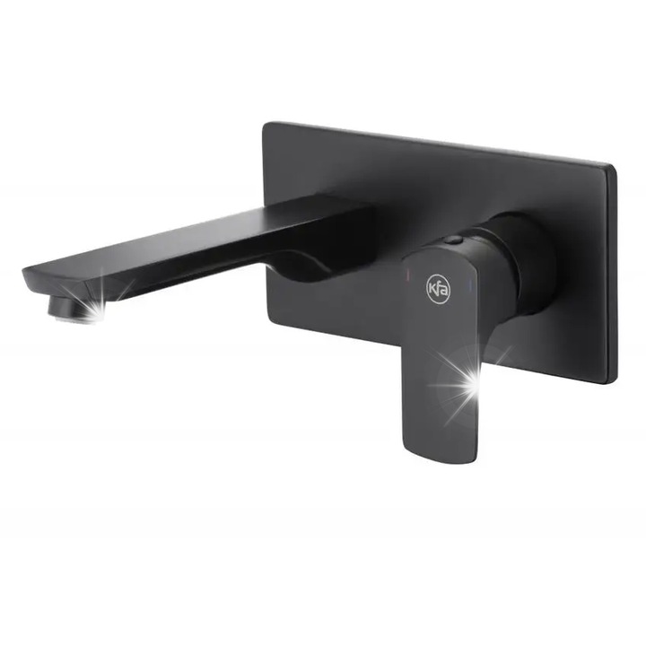 KFA Mokait Black beépíthető mosdócsaptelep, 6L/perc, 190mm, fekete