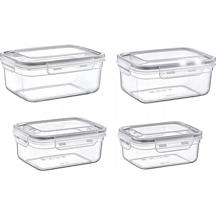 Easyform Diamond élelmiszerdoboz készlet, 4 darab, többszínű