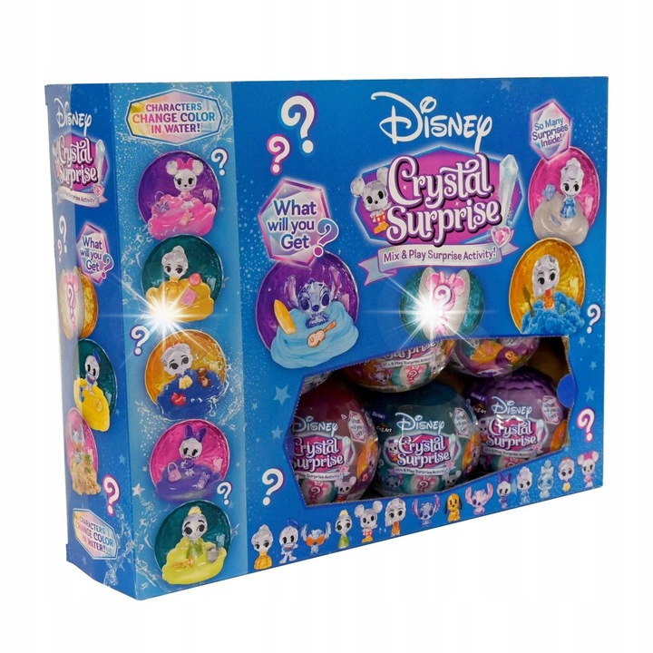 Фигурка Disney Crystal Surprise, комплект със слайм и аксесоари, 12 колекционерски фигурки, многоцветни