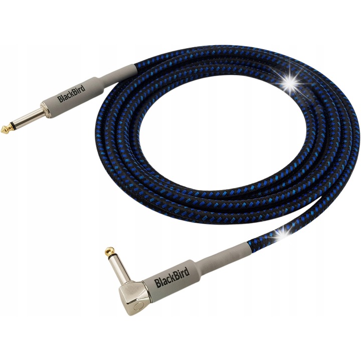 Blackbird audio kábel Jack 6.3 mm - Jack 6.3 mm, 6 m, fekete-kék, szett