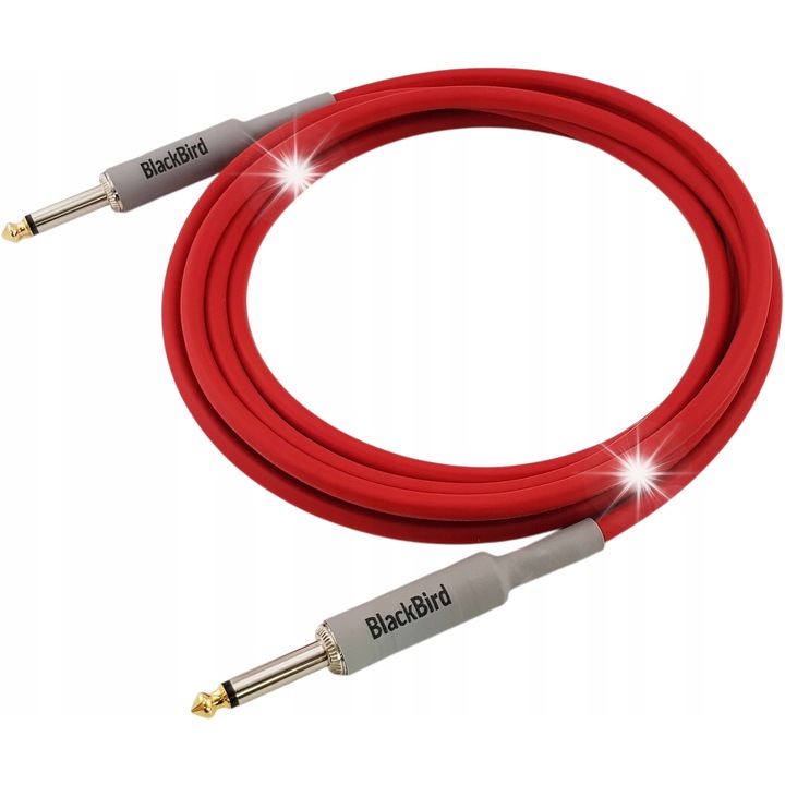 Кабел Blackbird Jack 6.3 мм - Jack 6.3 мм, 5 м, червен, за инструменти и миксери
