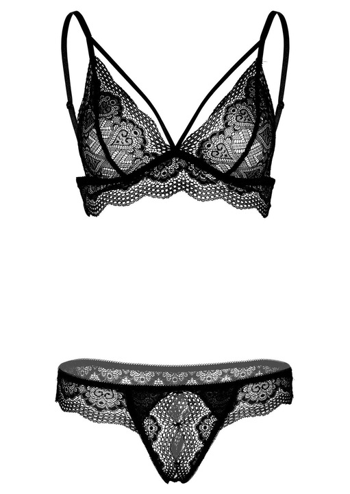 Set lenjerie intima, Daring Intimates, dantela, negru