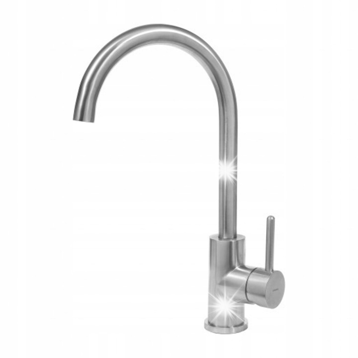 Baterie sanitara Omnires Y, inox, inaltime 40,5cm, wylewka rotativa, wylewka extensibila