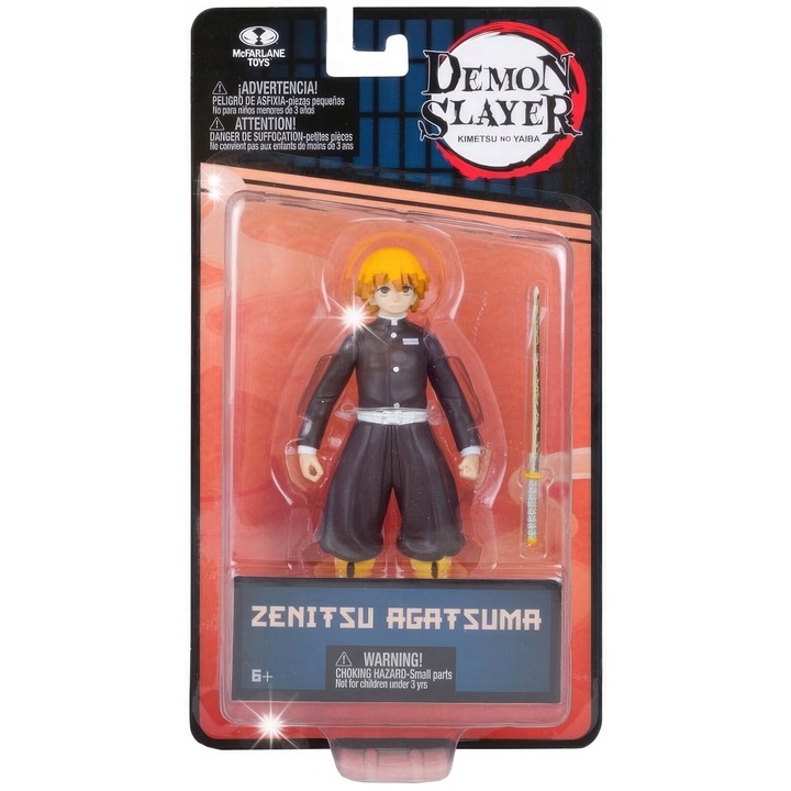 Колекционерска фигура Demon Slayer Zenitsu Agatsuma, 13 см, комплект фигура и меч, многоцветен