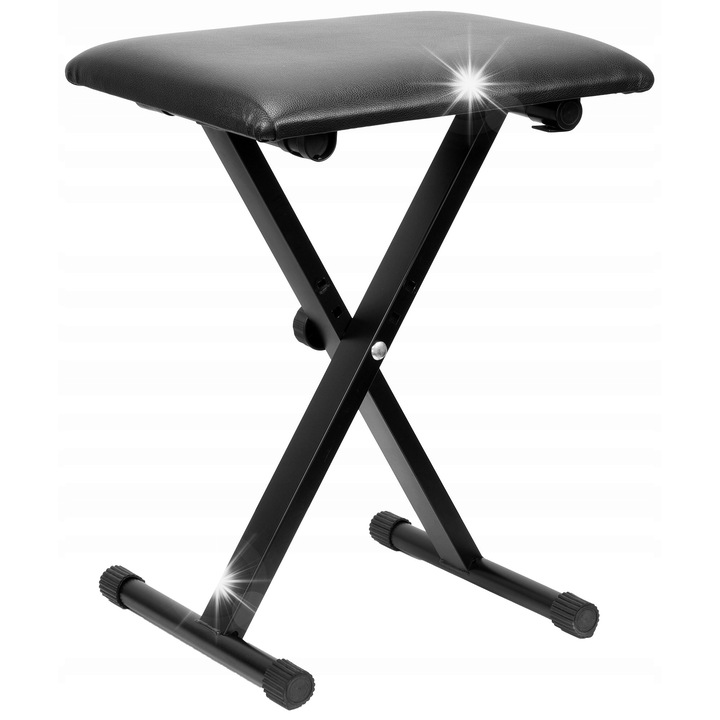MusicMate MM-K25 zongoraszék, fém, 30x50x43cm, fekete