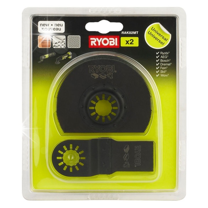 Set de scule, RYOBI, RAK02MT, 2 piese, 89x28 mm, pentru lemn si plastic
