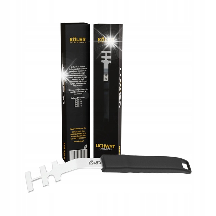 Ustensile gratar, KOLER, suport pentru gratar, inox, 27,5cm, negru-silver