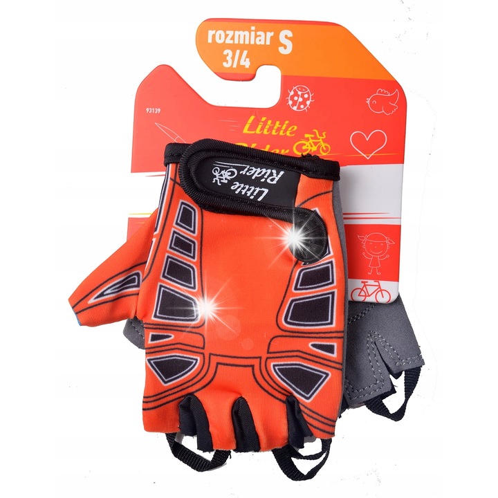 Sportkesztyű, Profex, LITTLE RIDER Shield, XXS, narancssárga-szürke