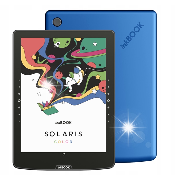Електронна книга inkBOOK Solaris Color 6'', осветен екран, син