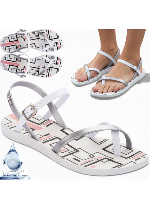 Sandale Dama, Ipanema, Fara Model, Cauciuc, Pentru Piscina, Plaja, Usoare, Elastice, Alb