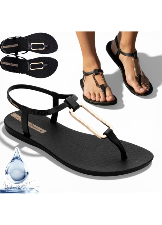 Sandale Dama, Ipanema, Fara Model, Cauciuc, Pentru Piscina, Plaja, Usoare, Elastice, Negru