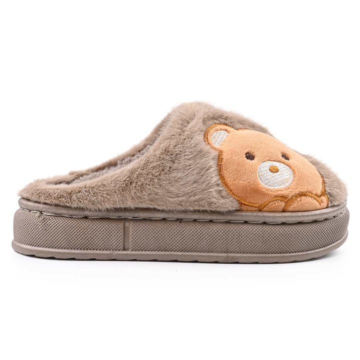 Papuci De Copii pufosi, Imblaniti, PC06, Maro