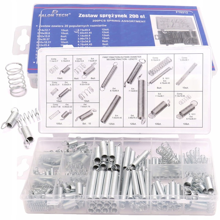 Set de 200 Arcuri , FALON-TECH, diverse dimensiuni, organizator inclus