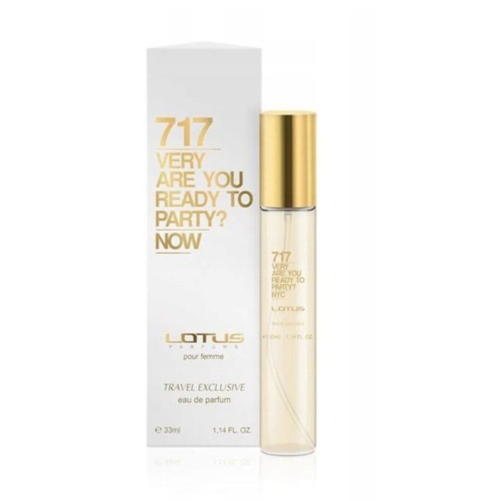 Apa de parfum, LOTUS, 717 Very Are You Ready To Party? Now Travel, Femei, 33 ml