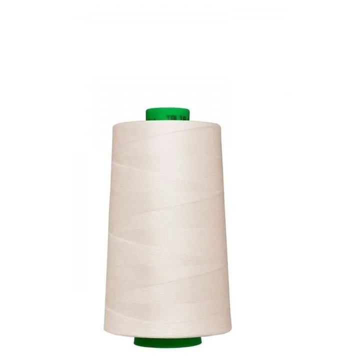 Ata de cusut finete 80, con 5000 m, pentru imbracaminte usoara si grea, 100% poliester Talia Ariadna, alb-crem