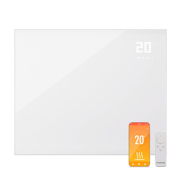 Panou radiant Klarstein Wonderwall Smart Bornholm, 120 x 100 cm, 1200 W, WiFi, controlează prin aplicație