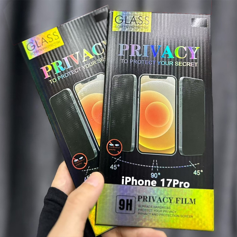 Set 2 Folie Sticla Privacy CRE8VE3 compatibila cu iPhone 17pro, MaxDefense+ Privacy, Full Cover 3D, Full Glue, Sticla Securizata, Duritate Militara, Ultra HD, Protectie Profesionala Ecran 3D, Aluminiu inalt, Anti Zgarieturi, Anti Socuri