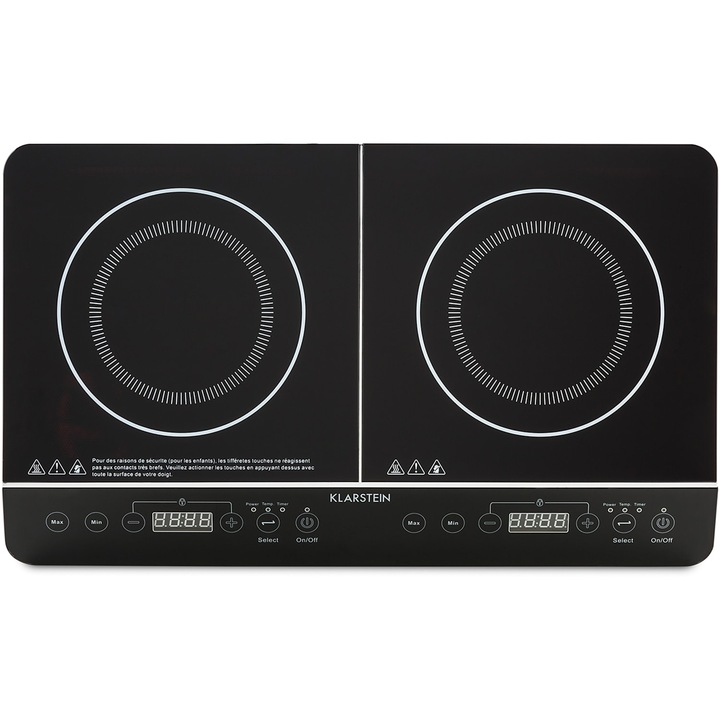 Plită dublă Klarstein VariCook Slim, inductie, 3500W, sticlă, 60x7x36cm