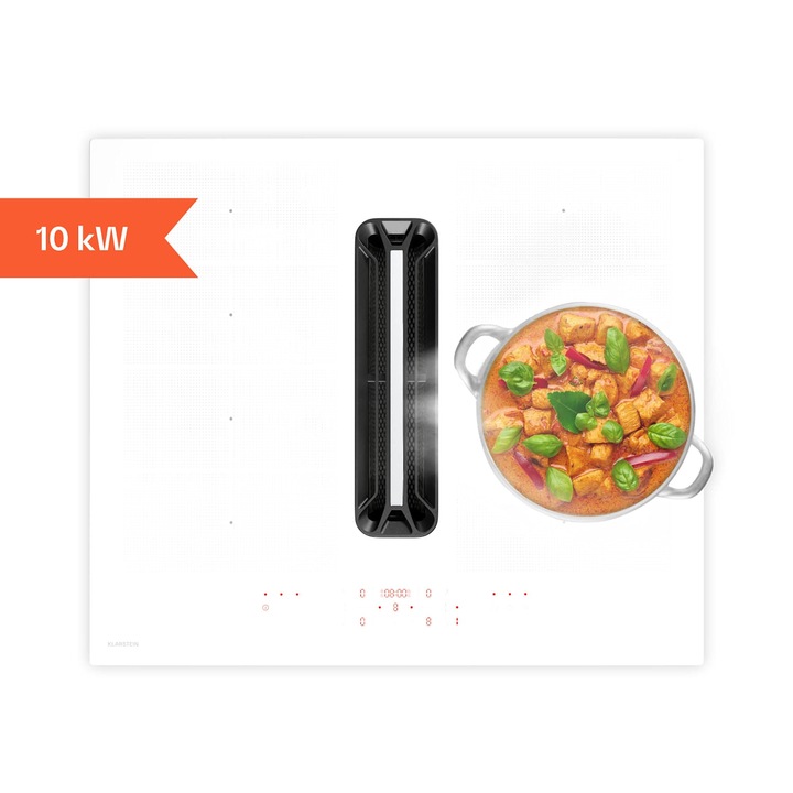 Plită pe gaz Klarstein Velaire, 5 arzătoare, aprindere electrică, 10400 W, 90 cm, sticlă