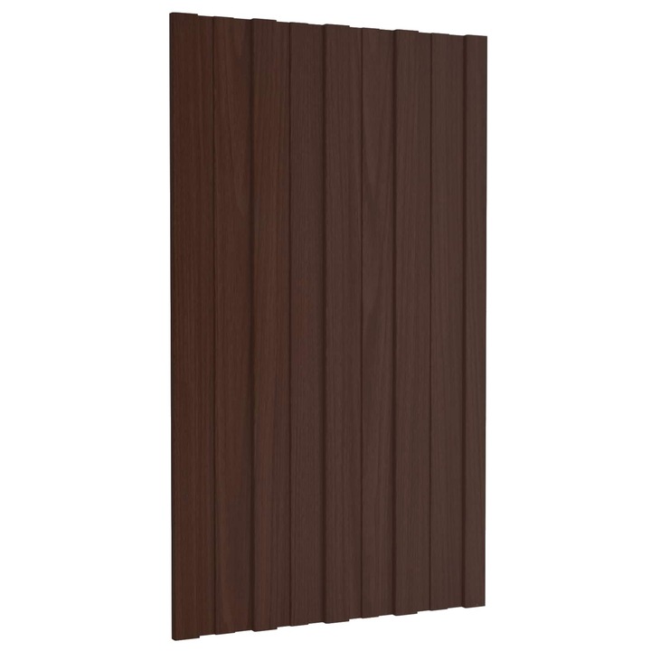 vidaXL Tetőpanel 12 pcs Barna 80 x 45 cm Horganyzott acél 42047115