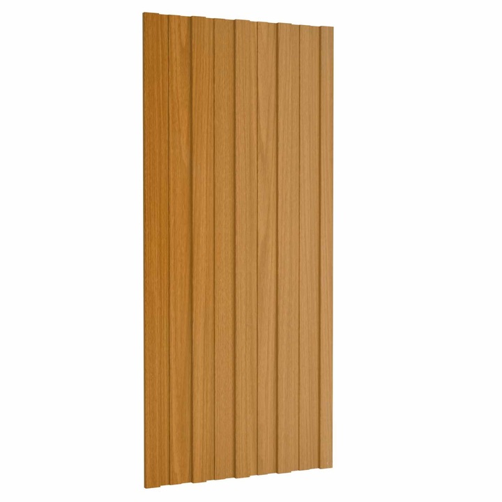 Set Panou de acoperis 12 pcs vidaXL, natural, 100 x 45 cm, Otel galvanizat