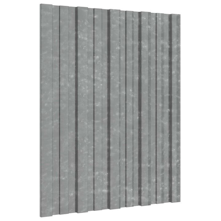Set Panou de acoperis 36 pcs vidaXL, Argintiu, 60 x 45 cm, Otel galvanizat