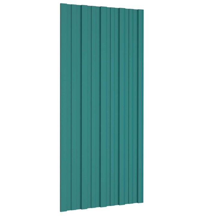 Set Panou de acoperis 36 pcs vidaXL, Verde, 100 x 45 cm, Otel galvanizat
