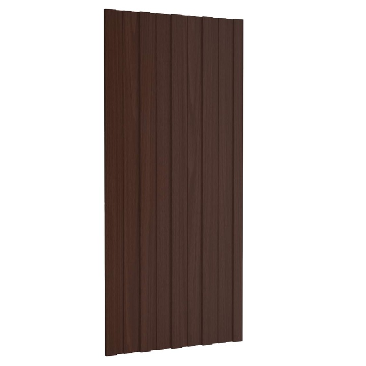 Set Panou de acoperis 36 pcs vidaXL, Maro, 100 x 45 cm, Otel galvanizat