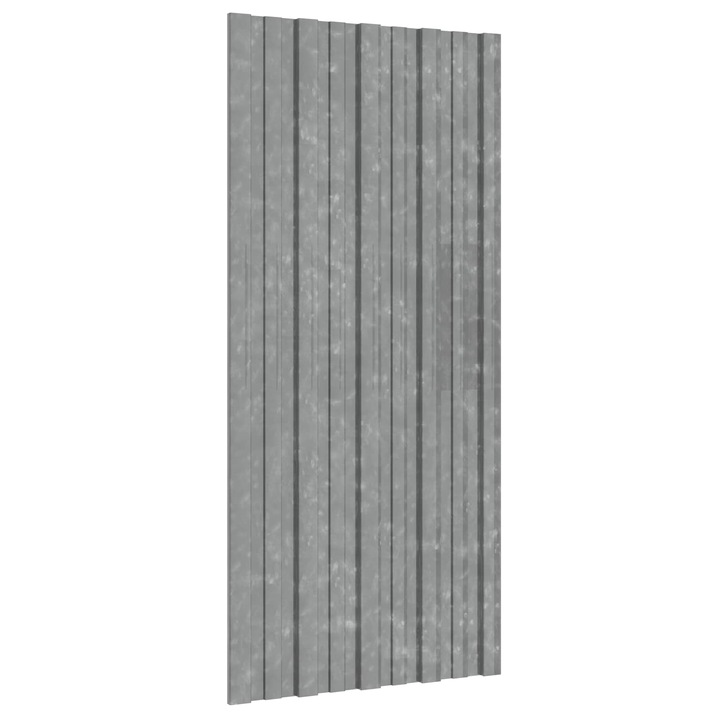 Set Panou de acoperis 12 pcs vidaXL, Argintiu, 100 x 45 cm, Otel galvanizat