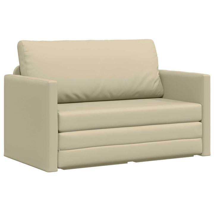 Pat canapea vidaXL, 110cm Crem Piele artificiala