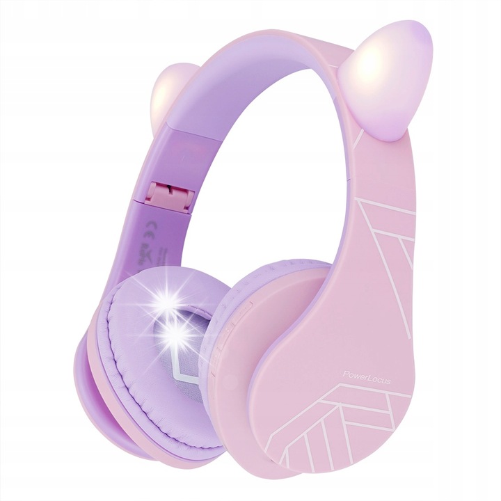 Casti PowerLocus P2 Kids, design pliabil, limitare volum 85dB, multicolor