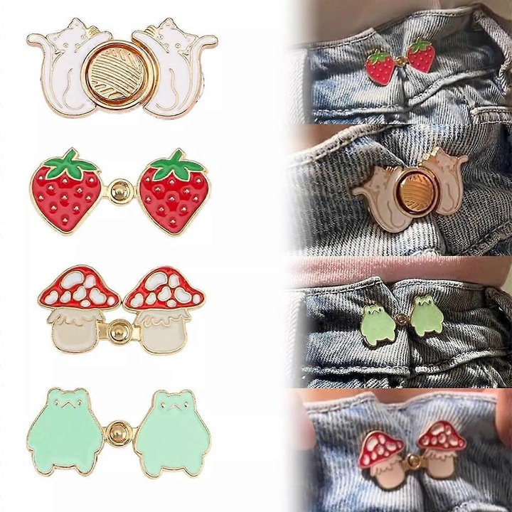 Set 4 cleme Pantaloni, metalice, colorate