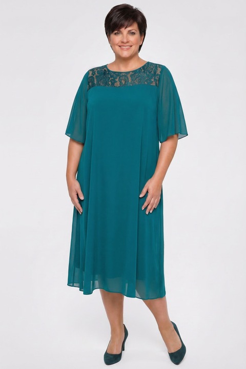Rochie verde cu dantela