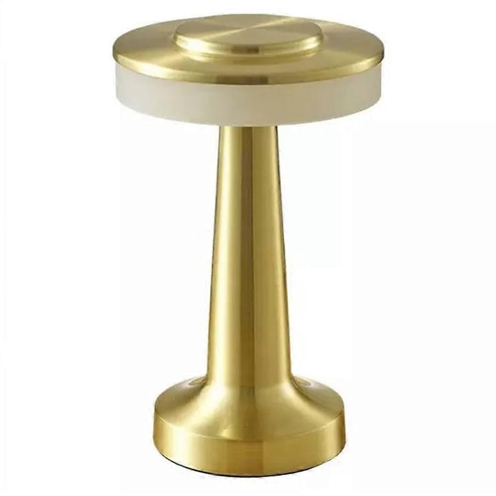 Veioza retro, control tactil, wireless, auriu