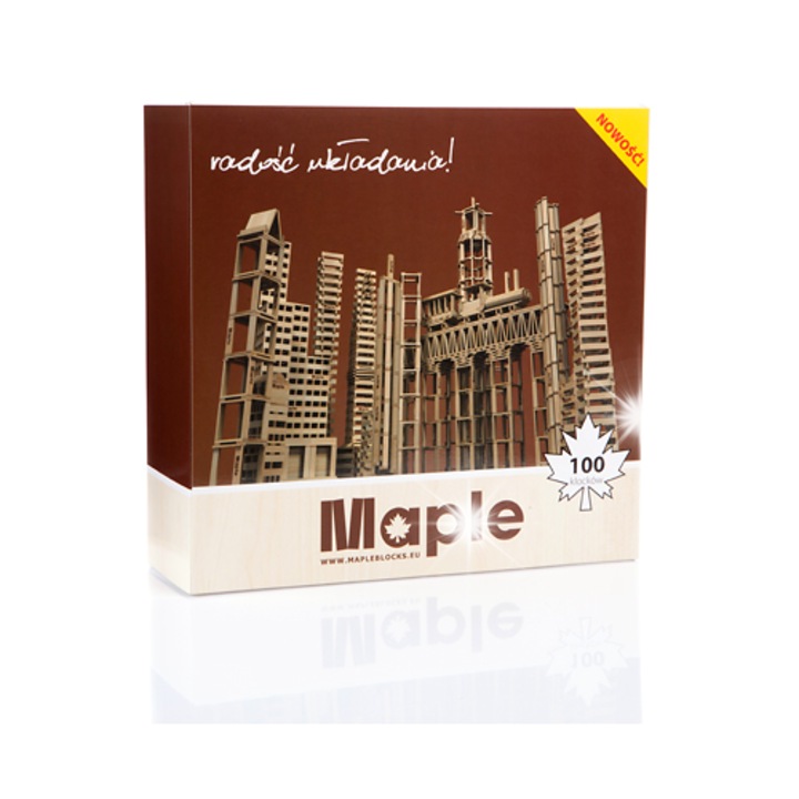 Juharfa építőkészlet, 100 darab, 120x24x8mm