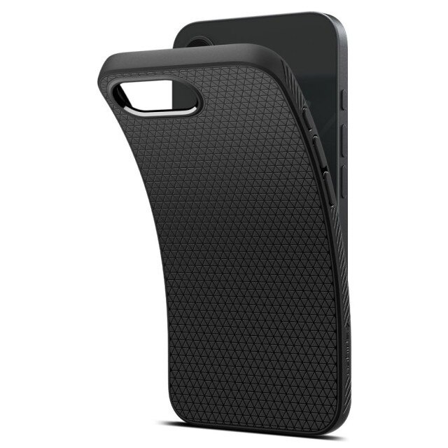 Husa Spate Spigen Liquid Air Compatibila Cu iPhone 17e, Materiale Premium, Silicon - Matte Black, Kit Upzz® Inclus