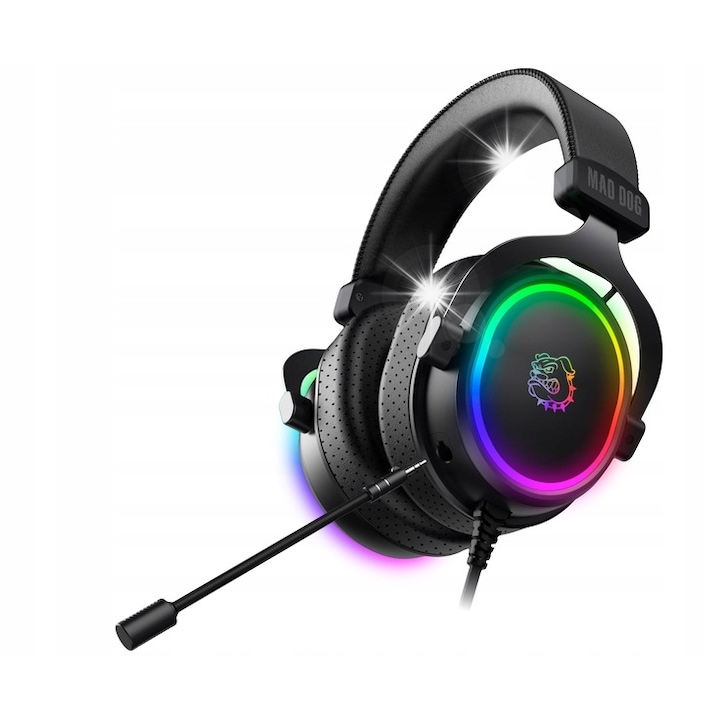 Casti gaming Lenovo H210, 50mm, microfon unidirectional, negru, 2m