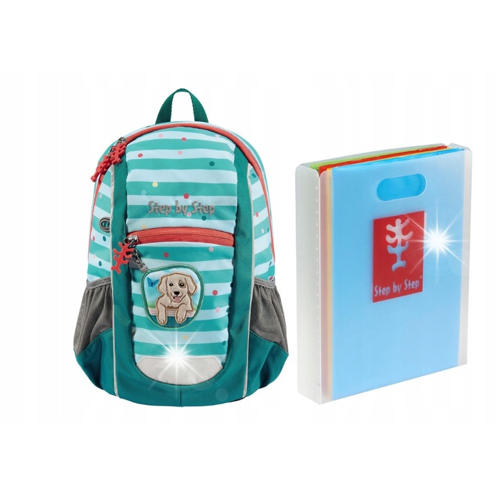 Ghiozdan Step by Step Kiga Maxi Dog Lucky, 10l, 34x24x15cm, türkiz