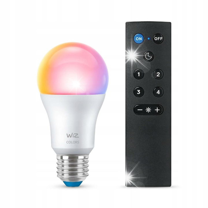 Смарт LED крушка WiZ E27 A60 8,5W (60W) RGB + дистанционно, 2200-6500K, 806lm