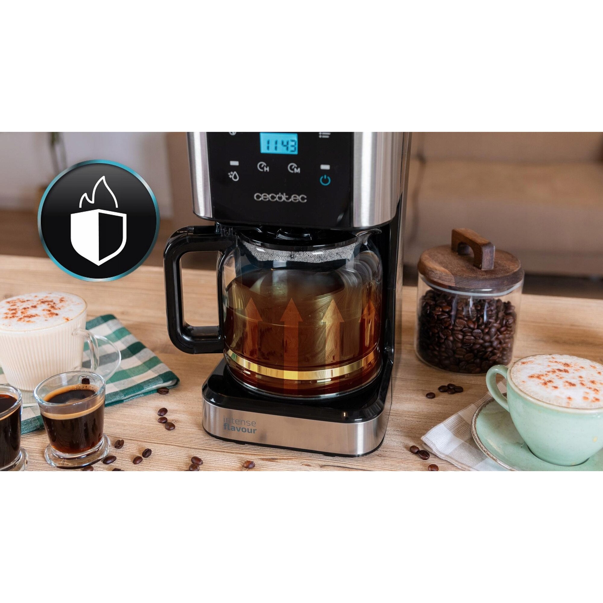 Cafetiere Cecotec Coffee 66 Drop & Touch, 950W, 1.5l, negru, pentru 12 cani