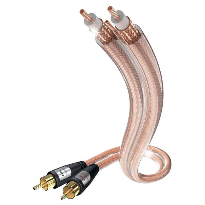 Аудио кабели комплект 2xRCA - 2xRCA In-Akustik 0.75м, метални позлатени конектори