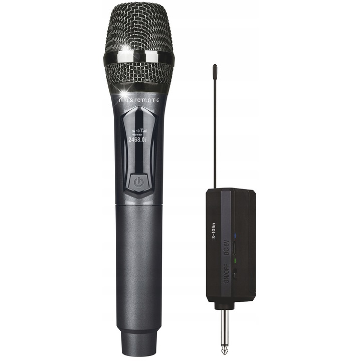 Mikrofon fara fir MUSICMATE S-105N, grafic, 8 ore autonomie, set complet