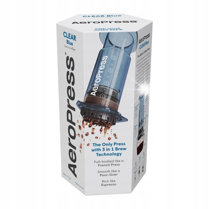 Cafetiere AeroPress Clear, transparent, set cu 100 filtre, 250ml