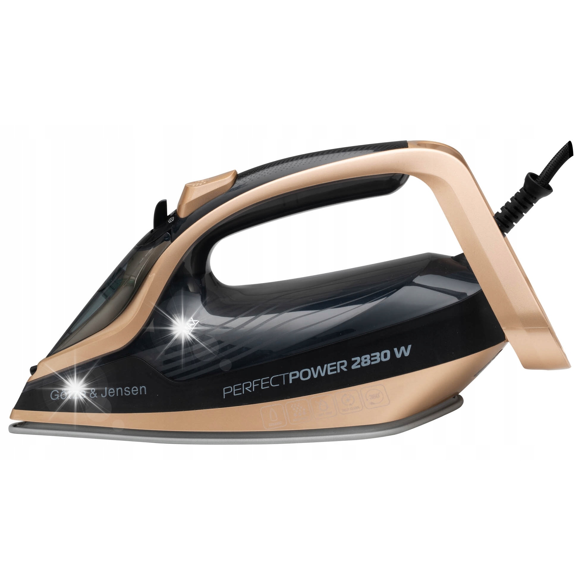 Fier de calcat cu abur GOTZE & JENSEN IG701, 2800W, ceramica, 240ml, negru-auriu