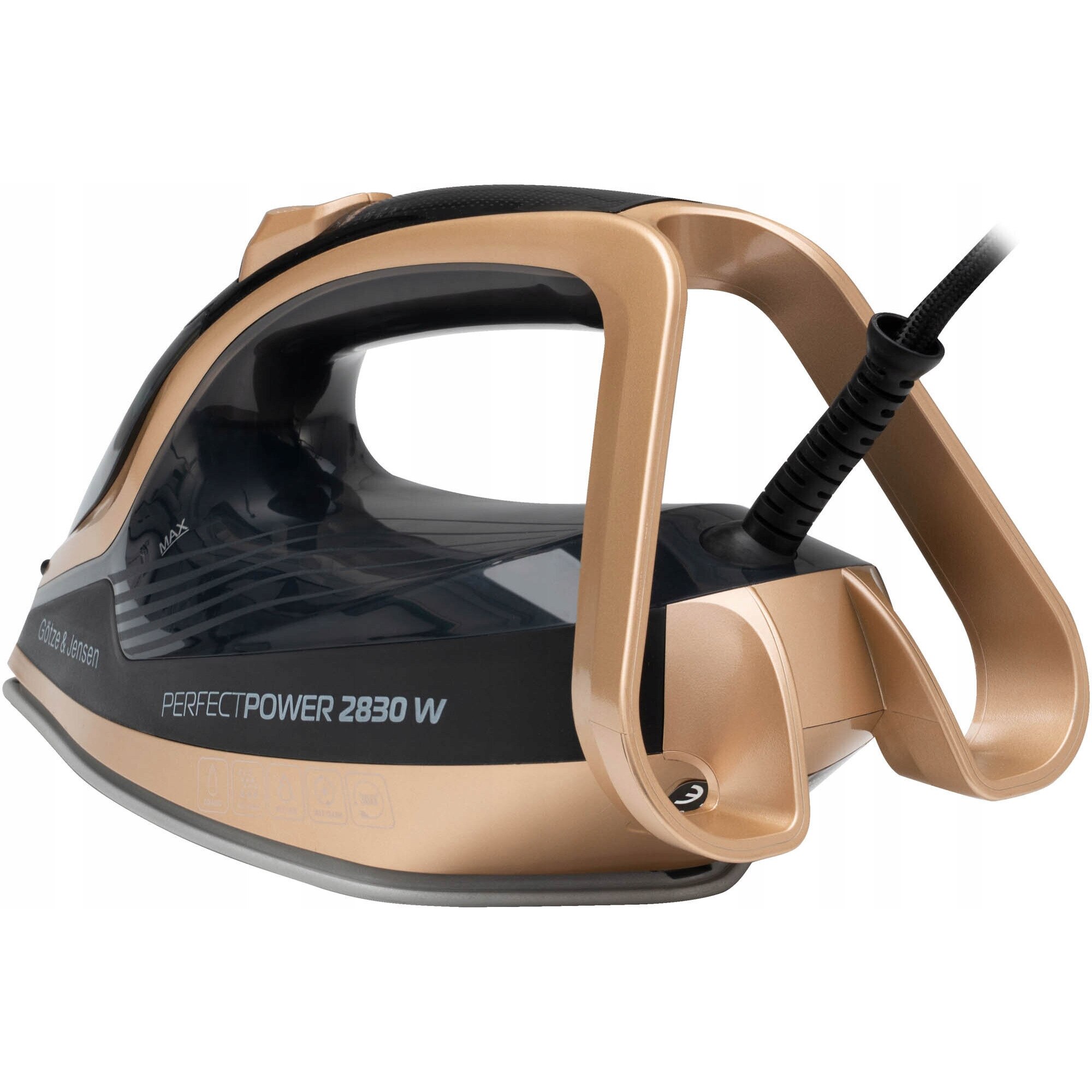 Fier de calcat cu abur GOTZE & JENSEN IG701, 2800W, ceramica, 240ml, negru-auriu
