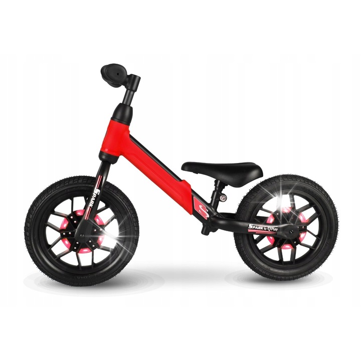 Qplay Spark futóbicikli, piros, 12" kerekek, 3-6 éves gyermekeknek, max. 30 kg súly