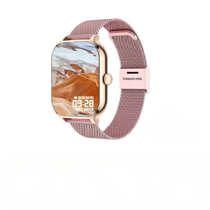 Smartwatch H9 MAX, Ecran 2.01”, Bluetooth Call, Monitorizare Sanatate, IP68, Fitness Tracker, Notificari, Autonomie 10 zile, Unisex, Roz