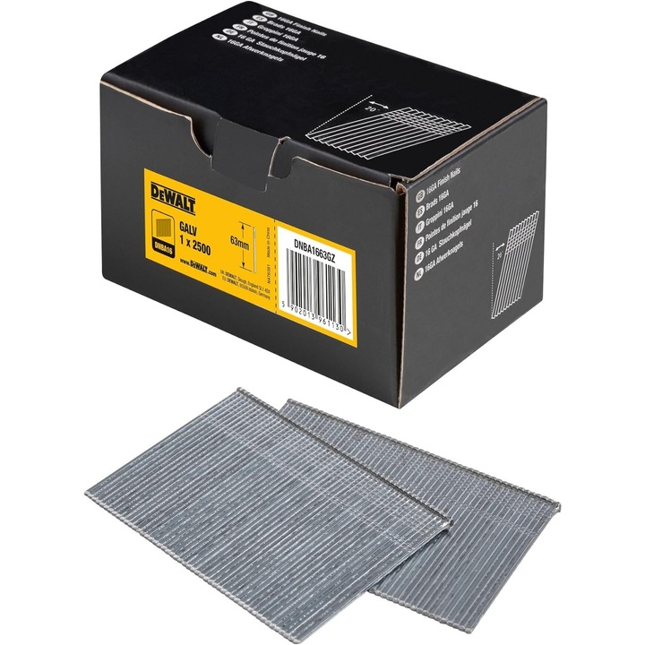Cuie galvanizate, DeWALT, 63 mm, 16 GA, 2500 bucati